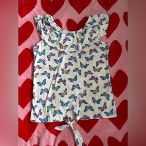 The Children's Place White Butterfly Print Blouse